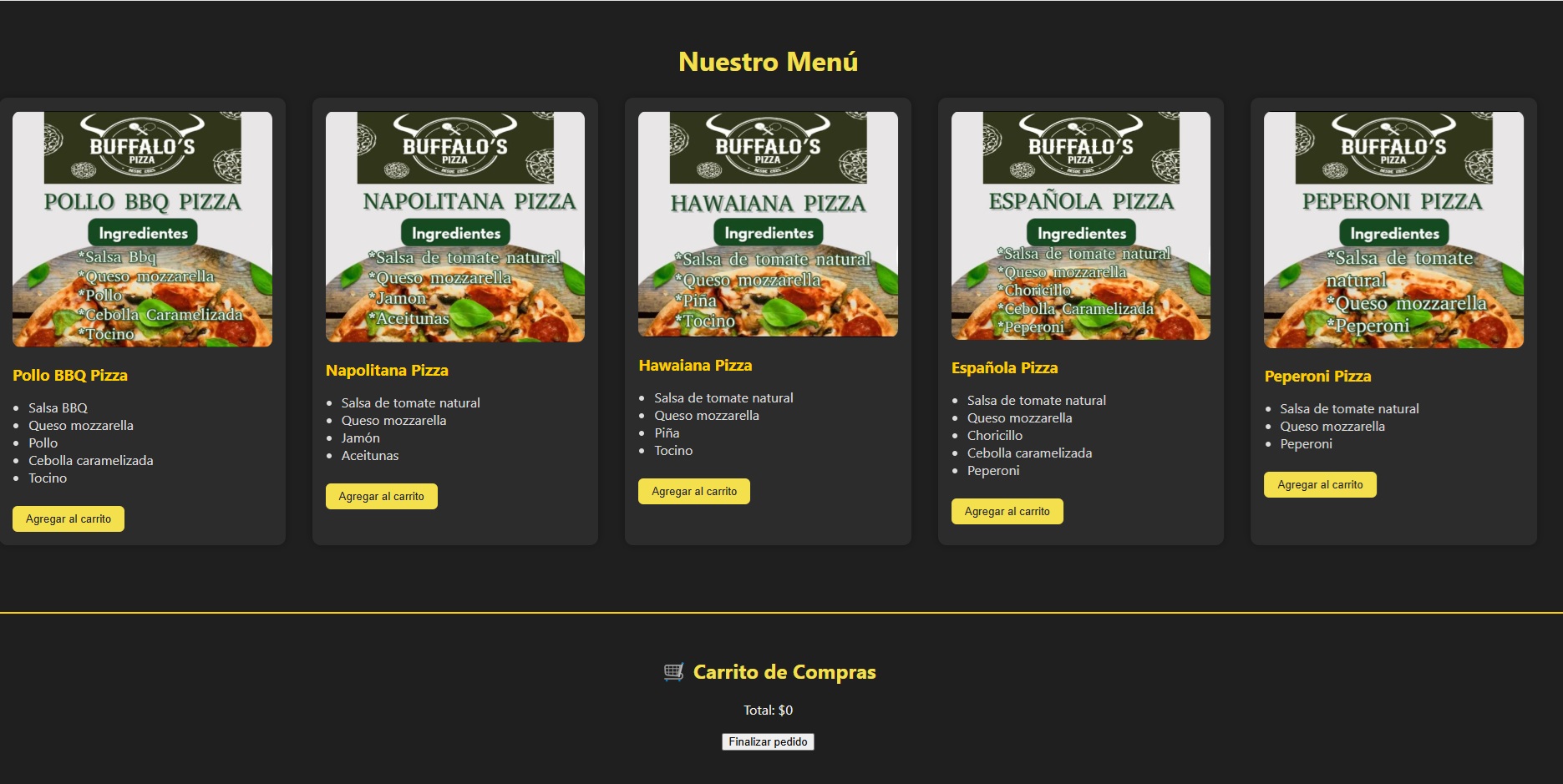 Proyecto Pizzería Búfalo